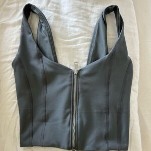 Gray YPB workout corset top
